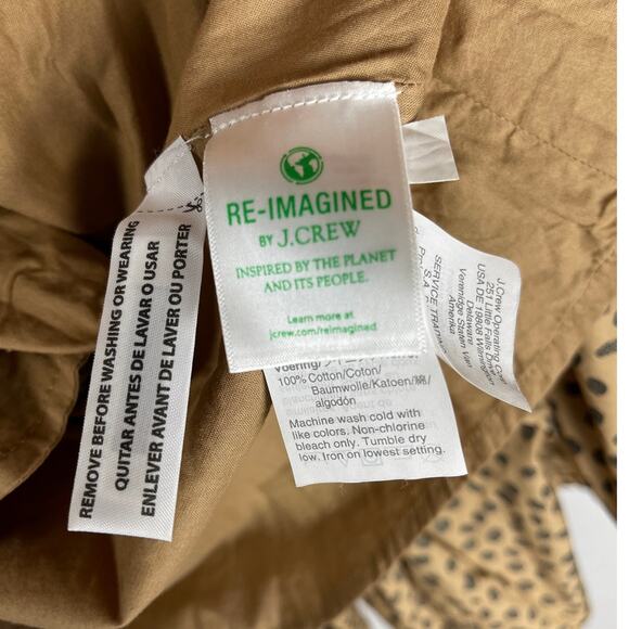 J. Crew Leopard Spot Ruffleneck Tiered Popover Mini Dress‎ Pockets Size Small - Picture 8 of 9